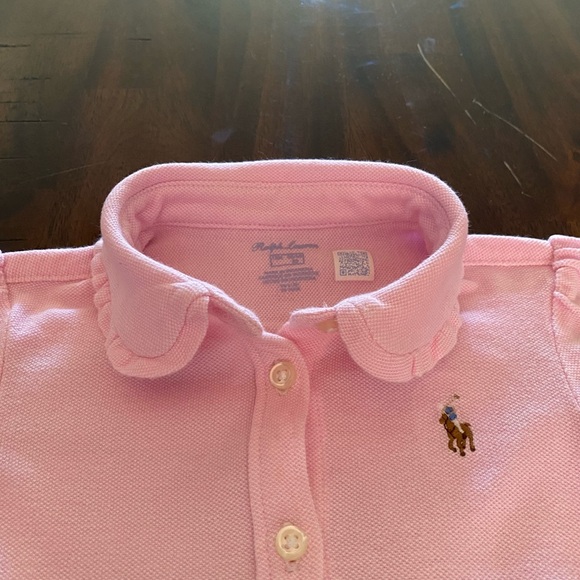 Ralph Lauren Long Sleeves Pique Pink Baby Dress - Picture 5 of 5